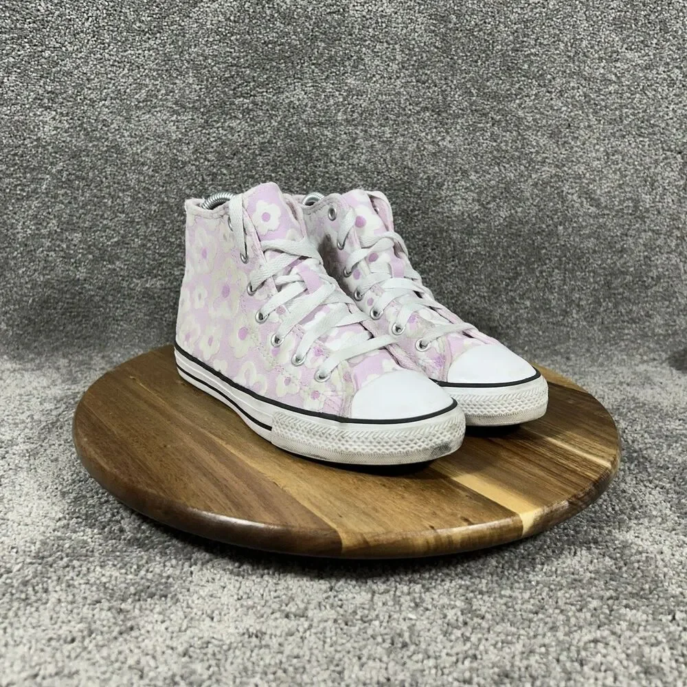 Converse Chuck Taylor All Star Hi A08117F Girls Size 2.5 Floral Lavender Shoes